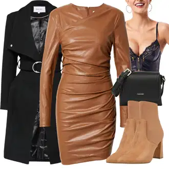 Outfit s Černá/Modrá/Fialová Prsatější střih podprsenky/Pánské boty ve velikosti 11/Push-Up Podprsenka/Průsvitná podprsenka a podprsenka s kosticí/Podprsenka s kosticemi/Zmenšující Podprsenek/Podprsenka Bez Kostic/Kožené bundy pro muže/Bezdrátová podprsenka/Krajková podprsenka/Trojúhelníkový Podprsenek HUNKEMÖLLER "Elegantní zimní outfit"