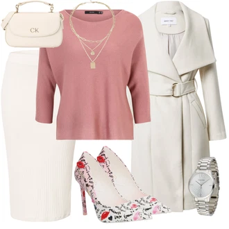 S nápisem Outfit s Šedá Zimní bota Aldo "Elegantní zimní outfit"