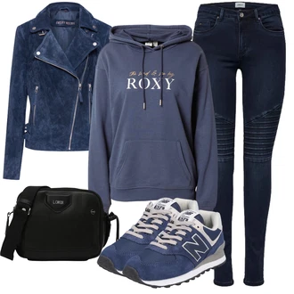 Outfit s Šedá Mikina s kapucí ROXY "Elegantní zimní outfit"