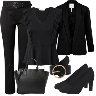Outfity na zimu s Černá Elegantní Sako/Oversize Sako/Kožená Pánská Bund/Smokingové sako/Kožená bunda pro muže/Boyfriend Sako Object "Elegantní zimní outfit"