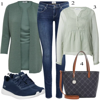 outfit mit Črna Skechers "Pokrivalo za pomlad"