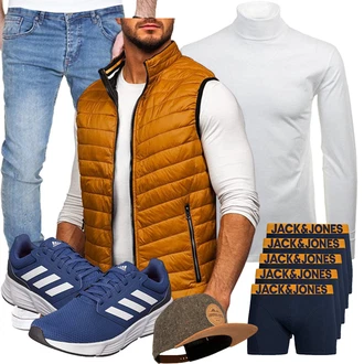 ohne Verschluss Outfit mit Braun/Gelb BOLF "Freizeit Outfit"