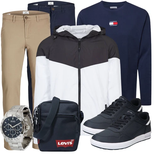 Khaki/Beige Twill Hose/Musselin Hose/Anzughose/Business Hose/Boyfriend Hose Jack & Jones kombinieren