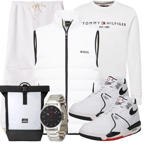 Grau/Weiß/Creme Sweatmode/Damen Pullover/Sport Sweatshirt Tommy Hilfiger kombinieren
