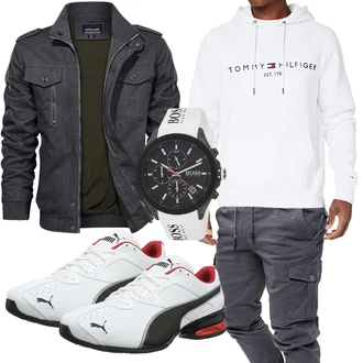 Sport Outfits mit Grau Schuh Puma "Freizeit Outfit"