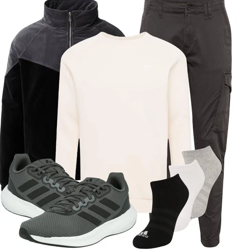 Schwarz/Grau/Dunkelblau/Dunkelgrau Stehkragen-Strickjacke/Jacke mit Seitlichem Reißverschluss/Sportjacke/Reflektierende Jacke/Fleecejacke/Laufjacke/Samtjacke/Wendejacke/Nachhaltige Jacke/Merinojacke/2in1 Jacke/Kunstfaserjacke/Herbstjacke sinned x about you kombinieren