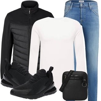 Outfit mit Schwarz Turnschuh ohne Schnürsenkel/Teddy Sneaker/Sommer Sneaker/Sneaker Low/Chunky Sneaker Nike Sportswear "Freizeit Outfit"
