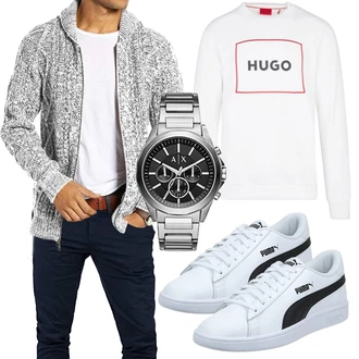 Outfit mit Grau Sneaker/Schuh Puma "Freizeit Outfit"