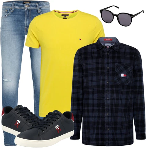 Blau/Hellblau Damen 7/8-Länge Jeans/Knöchelstiefel/Girlfriend Jeans/Jeans mit Schlitz/Jeans mit Loch/Low Rise Jean/Push up Jeans/Lederjacke/Slim Fit Jeans/Leder Schuhe Jack & Jones kombinieren