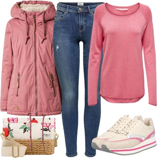 Dlouhé / Maxi Outfit s Růžová/Béžová/Modrá Dlouhý Zimní Kabát/Dlouhá tylová sukně/Taška/Doplňek/Dlouhé Šaty "Jarní outfit"