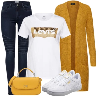 Motorka Outfit s Modrá/Tmavě modrá Motorkářské Džíny Only "Jarní outfit"Look: Jízda na koni, Motorka