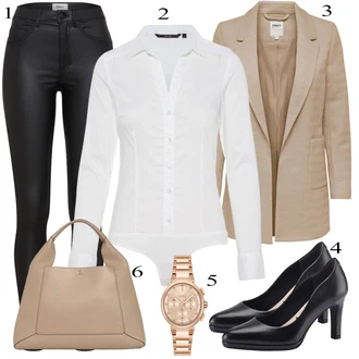 Bombaž outfit mit Krem/Bela Srajca/Bluzasti Body/Slim Fit Bluza VERO MODA "Pokrivalo za pomlad"