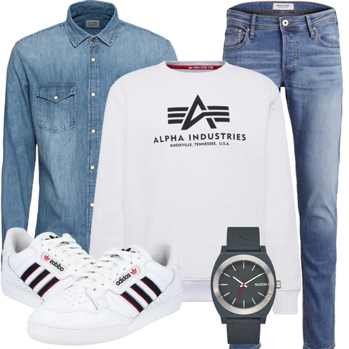 Elegant Blau/Dunkelblau/Hellblau Hose Große Größe/Slim Fit Jeans/Leder Schuhe/Low Rise Jean/Lederjacke/Winterjacke/Regular-Fit Jeans/Low Waist Jean/Sportschuhe/Straight Leg Jean/Tapered-Jeans Jack & Jones kombinierenLook: Uni, Coole, Casual, Old Money, Smart Casual, Schlichte, Classic, Moderne, Elegant, Premium