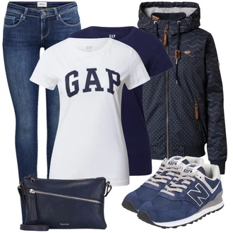 Outfit sa Plava Niska Tenisica New Balance "Lagani outfit"