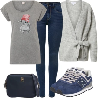 Outfit sa Plava Niska Tenisica New Balance "Ležerni poslovni outfit"