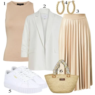 outfit mit Bež VERO MODA "Pokrivalo za pomlad"