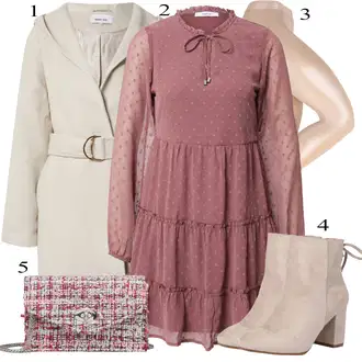 Outfit sa Pink/Bež/Plava Hulahopke Wolford "Tvoj otmjeni outfit"