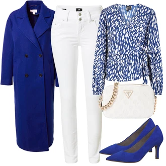 Outfit s Tmavě modrá Košilová Blůza VERO MODA "Módní jarní outfit"