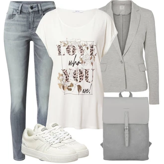 Outfit s Šedá/Bílá/Krémová/Khaki/Béžová Nízká Teniska/Letní tenisky/Teniska na platformě/Úzká teniska/Vintage teniska/Kožené tenisky/Skate Bota Lacoste "Módní zimní outfit"