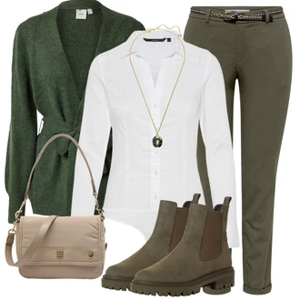 Outfity na zimu s Bílá/Krémová Halenka & Tunika Halenka Slim Fit/Halenkové Body VERO MODA "Módní zimní outfit"