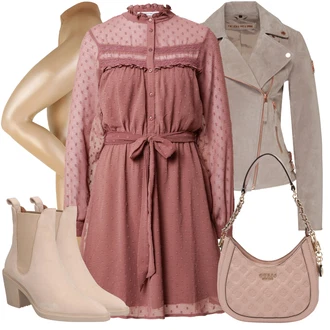 Motorka Outfit s Šedá/Béžová/Hnědá/Fialová Podzimní bunda/Motorkářská bunda/Manšestrová Bunda/Letní Bund/Neobvyklá bunda/Jarní bunda/Vlněná Bund/Motorkářské Bund/Kožené Bund/Bunda s Bočním Zipem Freaky Nation "Módní zimní outfit"Look: Jízda na koni, Motorka