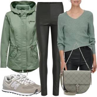 Outfit s Šedá Zimní bota/Teniska/Nízká bota na podpatku New Balance "Outfity na zimu"