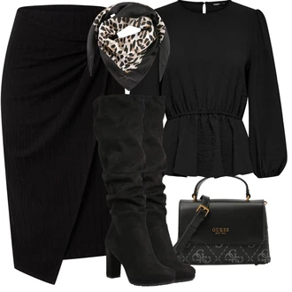 Outfity na zimu Ke kolenům Viskóza s Černá Edited "Outfity na zimu"