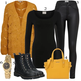 Outfit sa Crna Majica I Top Veći Broj/Pletivo Veći Broj/Haljina Veći Broj/Bluza Veći Broj/Tunika VERO MODA "Tvoj otmjeni outfit"