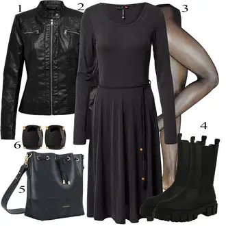 Punije Outfit sa Crna/Siva/Tamnosiva Haljina/Haljina Veći Broj/Tunika Ragwear "Tvoj otmjeni outfit"