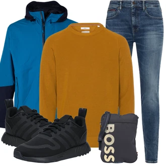 Outfit mit Schwarz/Grau/Dunkelblau/Dunkelgrau Sommer Sneaker/Schnürschuh/Sneaker Low/Schmaler Sneaker/Winter Sneaker Adidas Originals "Perfekt für die Freizeit"
