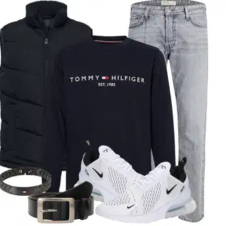 Sommer Outfit mit Grau/Hellgrau Dad Jeans/Tapered-Jeans/Girlfriend Jeans/Straight Leg Jean/Boyfriend Jean/Vintage Jeans/Jeans mit Schlitz/Mom Jean/Cropped Jeans/Formelles Hemd/Herren Lederjacke Jack & Jones "Perfekt für die Freizeit"