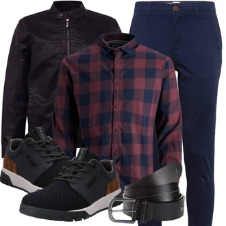 Outfit mit Schwarz/Dunkelblau Wachsjacke/Bomberjacke/Nylonjacke/KunstLederjacke/Kunstfaserjacke/Coachjacke Only & Sons "Perfekt für die Freizeit"