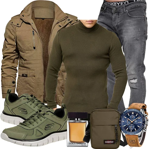Grün Hose/Winter Parka KEFITEVD kombinieren