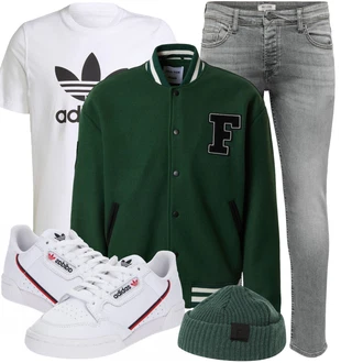 Knielang Outfit mit Creme/Weiß Sneaker Low/Sneaker Mit Seitlichem Reißverschluss/Schmaler Sneaker/Leder Sneaker/Sommer Sneaker Adidas Originals "Perfekt für die Freizeit"