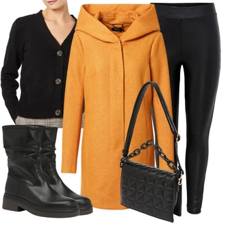 Prošívaný Dlouhé / Maxi Outfit s Černá Taška Přes Rameno/Dlouhý Zimní Kabát/Dlouhé Šaty/Dlouhá tylová sukně/Doplňek/Dlouhé Kardigany Dorothy Perkins "Perfektní na zimu"