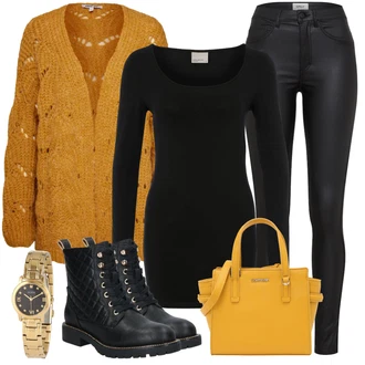Outfit s Oranžová/Žlutá Malá Taška/Taška Přes Rameno/Doplňek Calvin Klein "Perfektní na zimu"