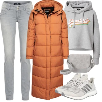 Outfit s Šedá/Světle šedá Mikina s kapucí Originální mikina/Sportovní mikina/Vintage mikina/Sportovní mikina/Svetr S Kapucí Superdry "Perfektní na zimu"