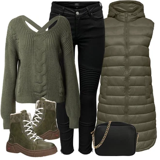 Motorka Outfit s Černá Motorkářské Džíny Only "Perfektní na zimu"Look: Motorka, Jízda na koni