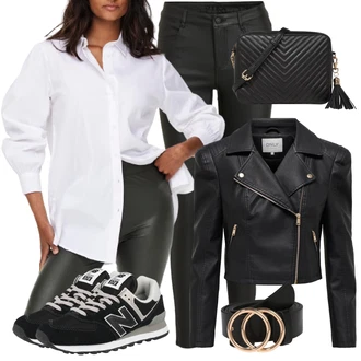 Outfit s Černá Teniska/Zimní bota/Nízká bota na podpatku New Balance "Perfektní na jaro"