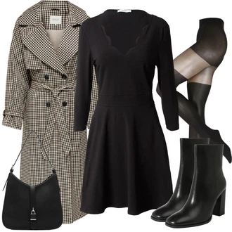 Outfit s Černá Punčocháče/Podržte Punčochu/Punčocha Nad Koleno/Podpůrný punčocháč/Samodržící Punčocha/Punčocháče Velká Velikost/Komprese ponožka/Nylonová punčocha/Punčochy Proti Trombóze VERO MODA "Perfektní na zimu"