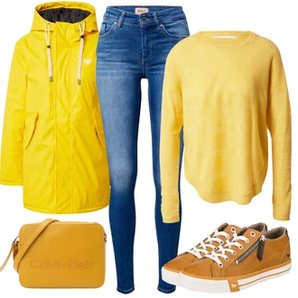 Outfit s Žlutá Teniska Mustang "Perfektní na zimu"