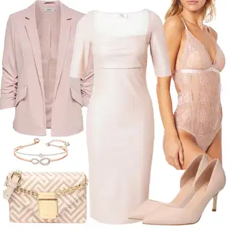 Outfit s Růžová Business Šaty/Občanské šaty/Pouzdrová Šat/Kancelářské šaty/Společenské šaty pro hosta/Šaty S Rovným Střihem katy perry exclusive for about you "Perfektní na zimu"