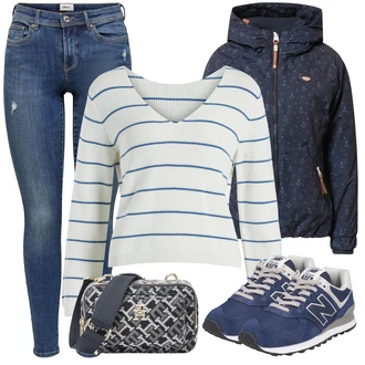 Outfit s Modrá Teniska/Zimní bota/Nízká bota na podpatku New Balance "Perfektní pro volný čas"
