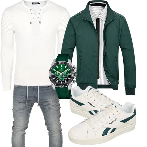 Dunkelgrün Leichte Jacke/Langlaufjacke/Collegejacke/Frühlingsjacke/Nylonjacke/Sportjacke/Merinojacke/2in1 Jacke/Jacke mit Seitlichem Reißverschluss/Herbstjacke Allthemen kombinieren