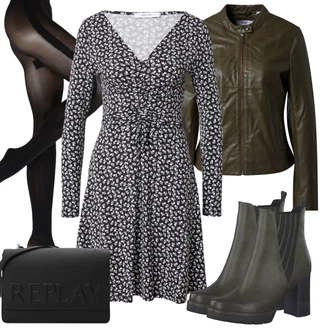 Outfit sa Crna Hulahopke Swedish Stockings "Savršen za slobodno vrijeme"
