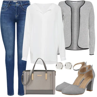 Outfit s Šedá Taška Přes Rameno/Malá Taška river island "Stylový look na jaro"