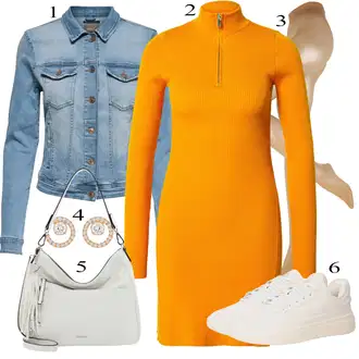 outfit mit Zlati Ušesna sponka/Kratko Swarovski "Pokrivalo za pomlad"