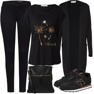 Outfit s Černá Teniska New Balance "Stylový look na jaro"