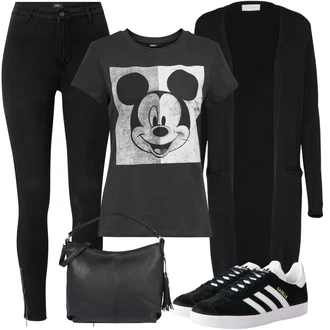 Outfit s Černá Džínové Legíny/Legíny s Podšívkou/Skinny Kalhoty/Legíny s Vysokým Pasem/Kožená bunda/Manšestrový legíny/Termo Kalhoty/Legíny s Rozparkem/Jeggings/Tregíny/Pletený Legín Only "Stylový outfit na jaro"
