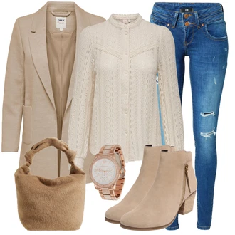 Diamantový vzor Outfit s Zlatý Náramkové hodinky/Dárkový set hodinek/Dámské chytré hodinky/Řetízkové hodinky michael kors "Stylový outfit na jaro"